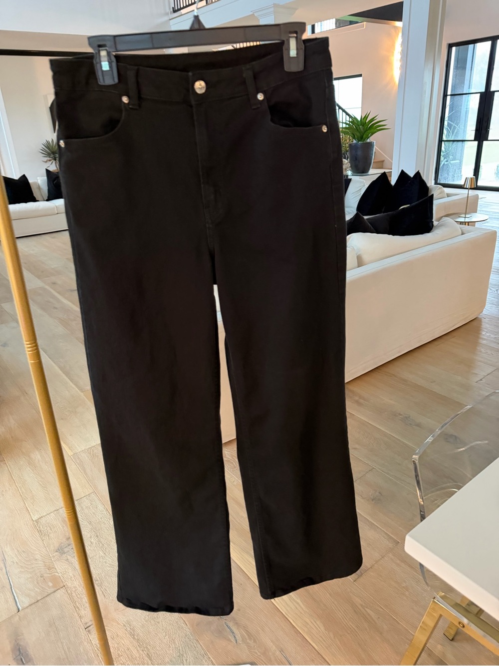H&M Black Straight-Leg Jeans